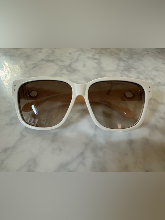 Linda Farrow Perry D Frame Sunglasses White Acetate Oversized MSRP $540 main image 7